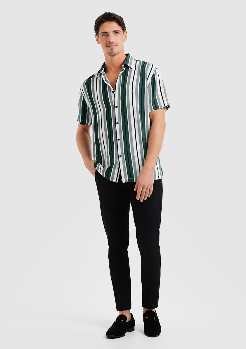 Zion Viscose Stripe Shirt
