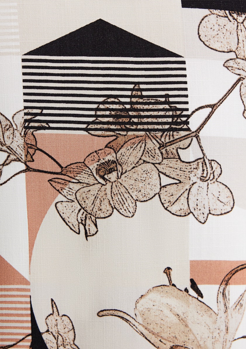 White Athens Viscose Abstract Shirt