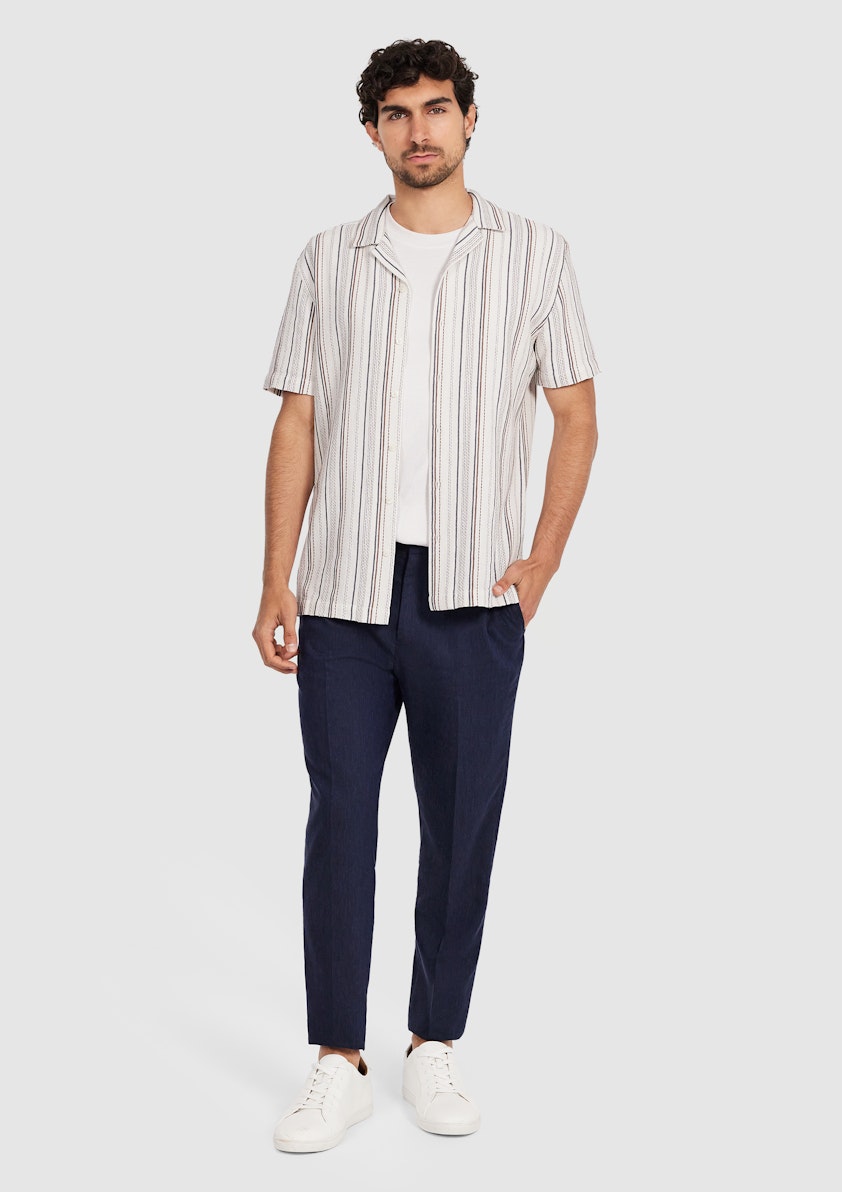 Ivory Crete Stripe Texture Shirt