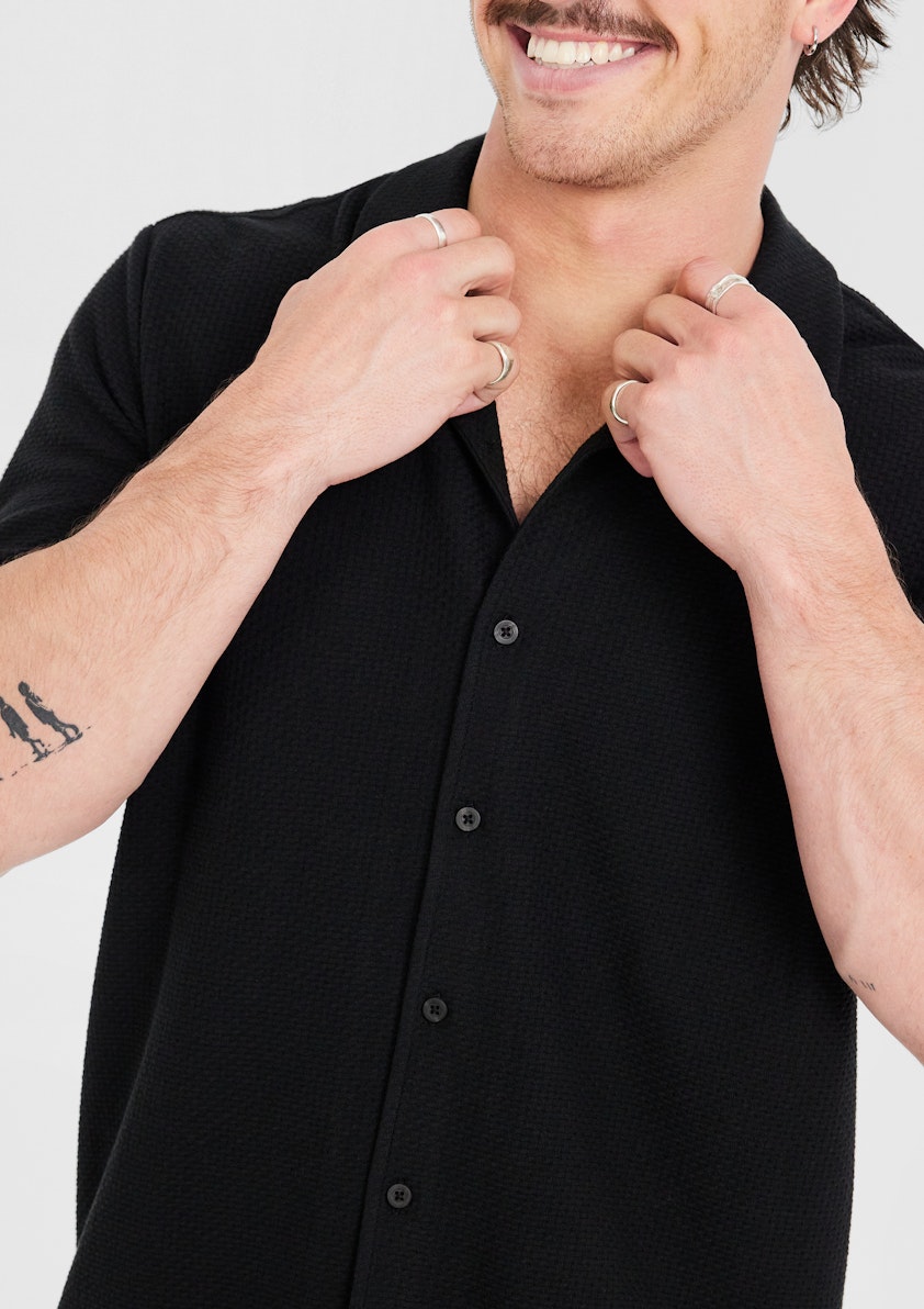 Black Zappa Textured Shirt