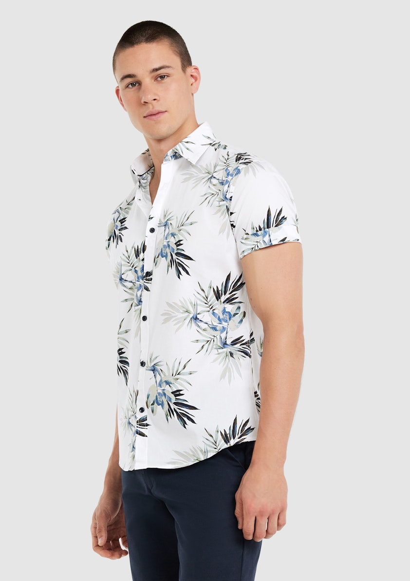 White Sardinia Stretch Leaf Shirt