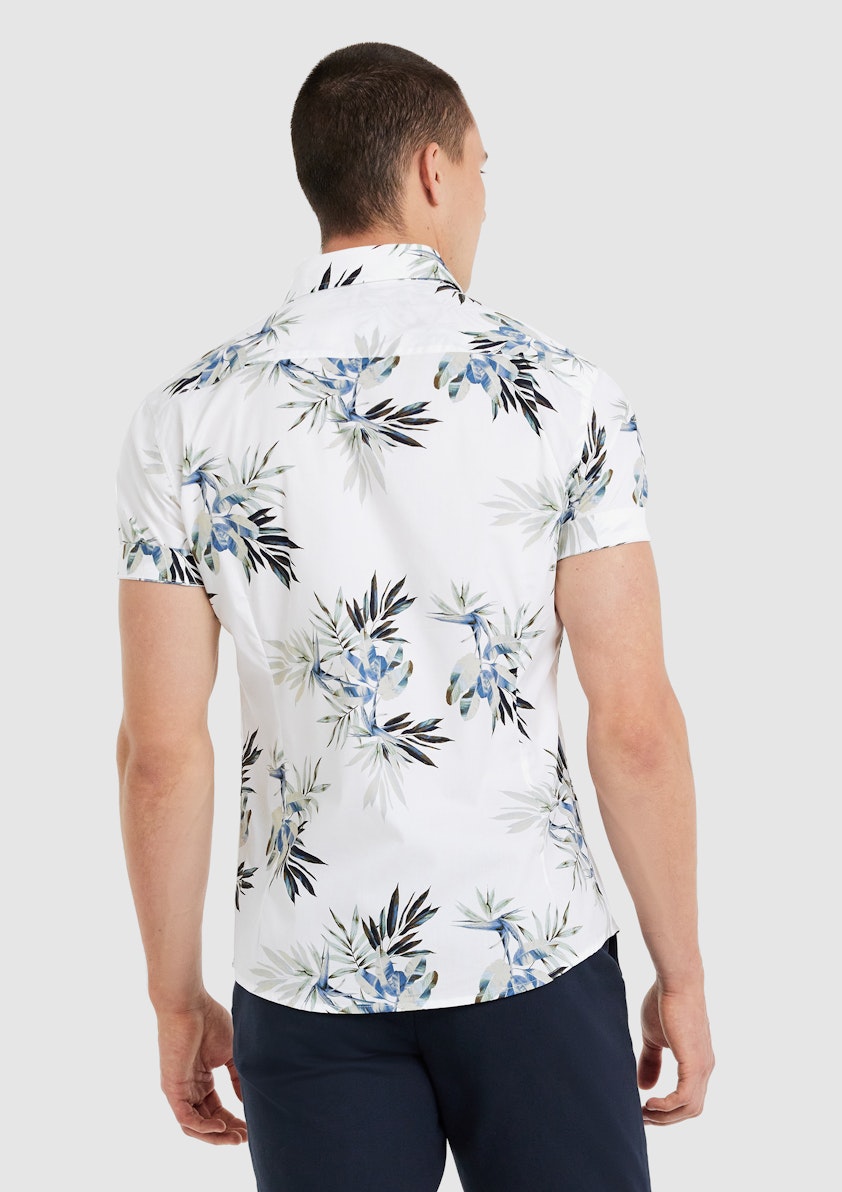 White Sardinia Stretch Leaf Shirt