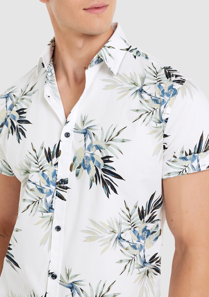 White Sardinia Stretch Leaf Shirt