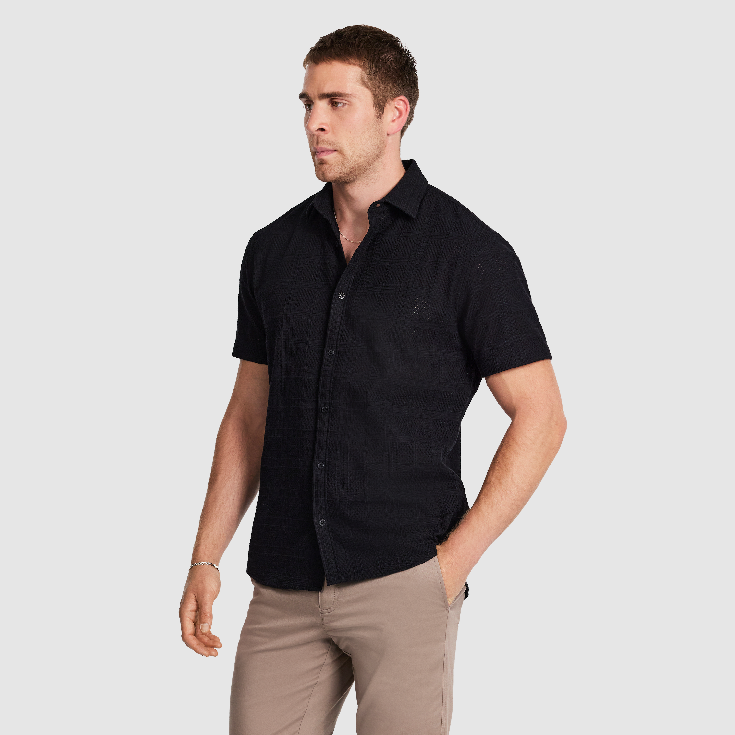 Black Monte Carlo Textured Shirt