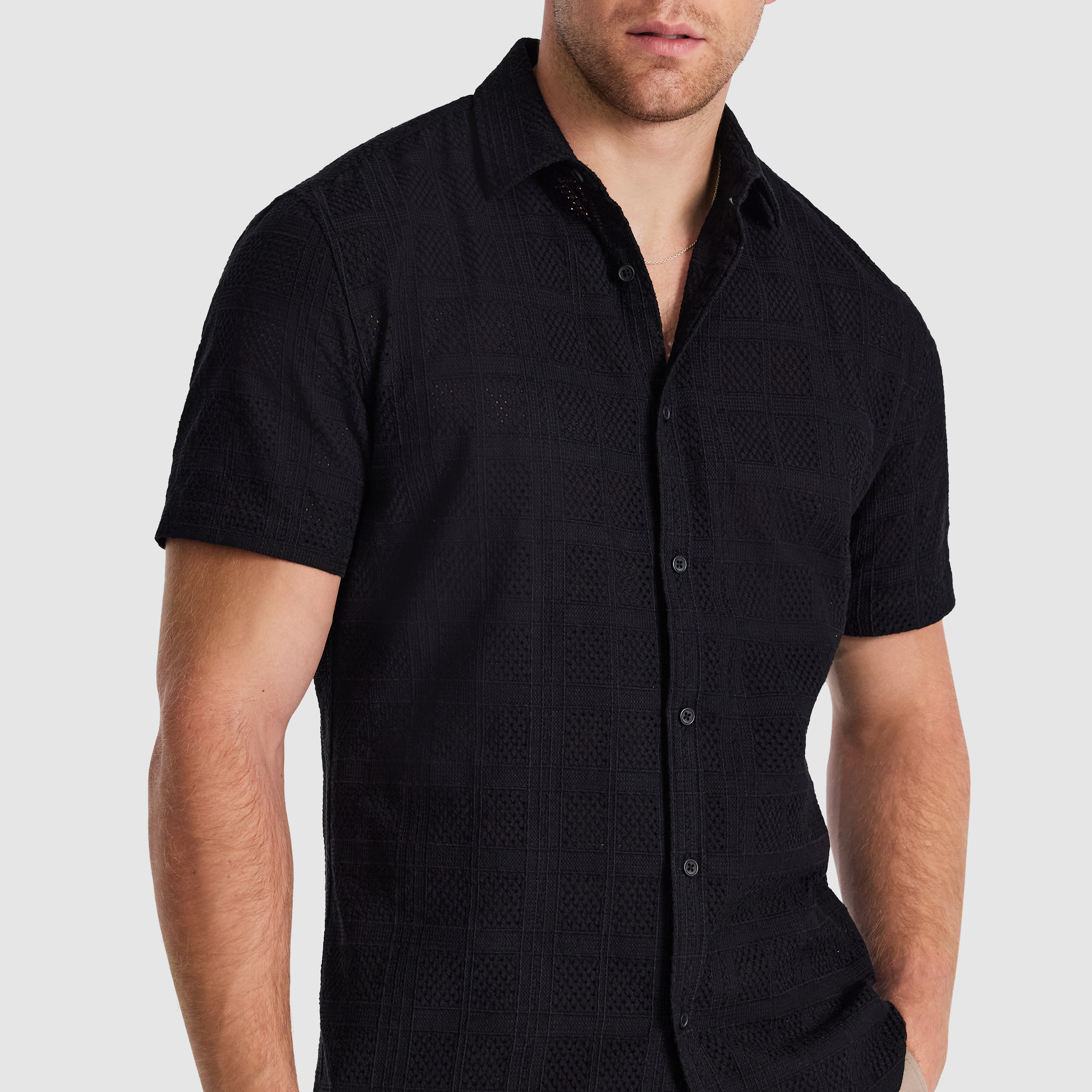 Black Monte Carlo Textured Shirt