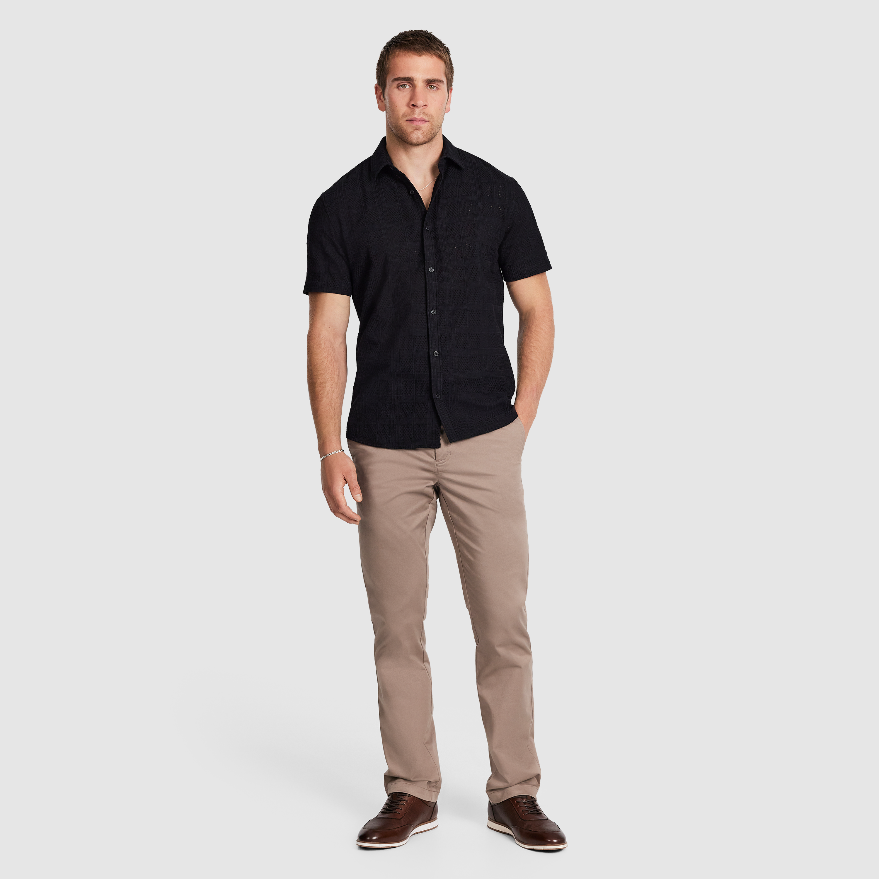 Black Monte Carlo Textured Shirt