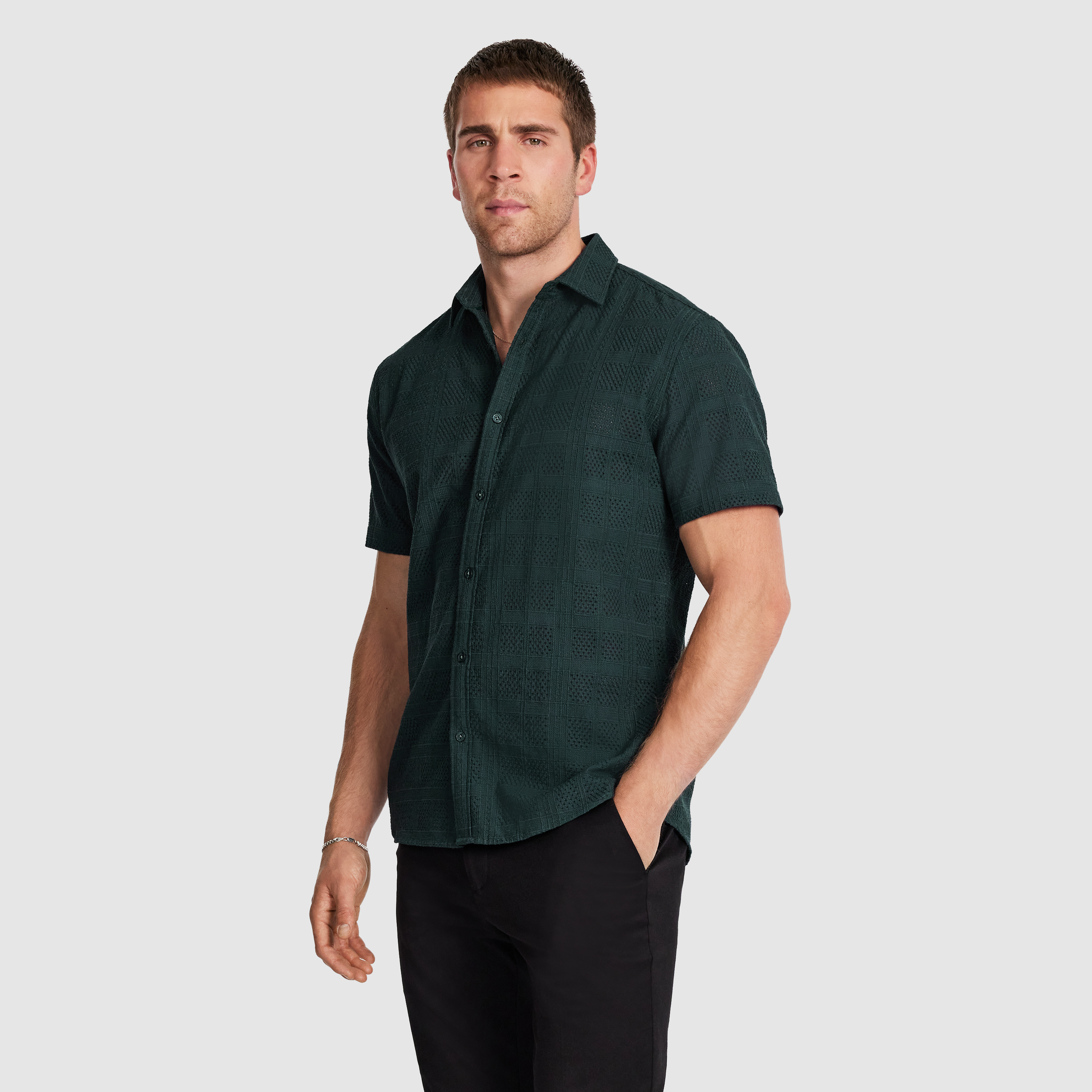 Green Monte Carlo Textured Shirt