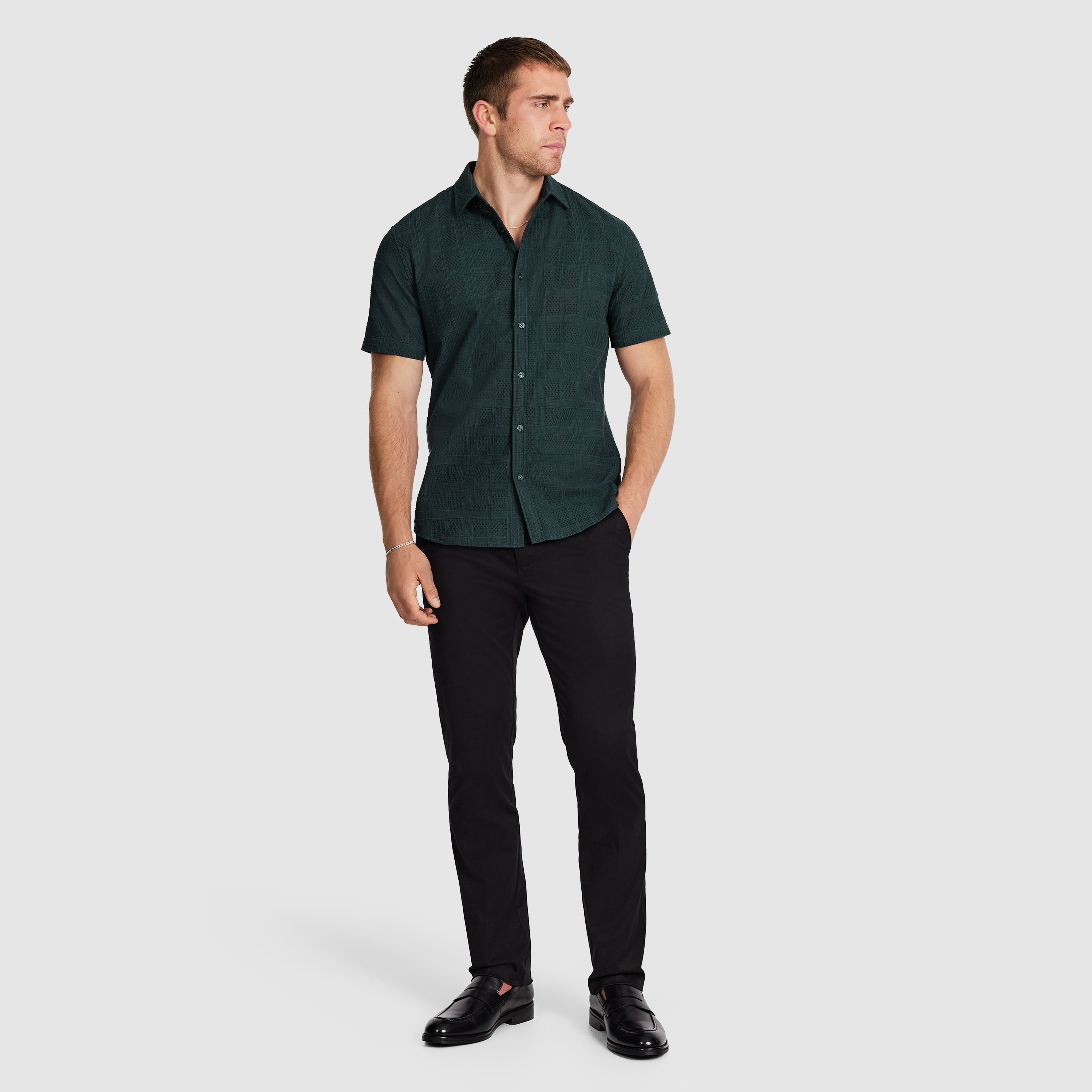 Green Monte Carlo Textured Shirt