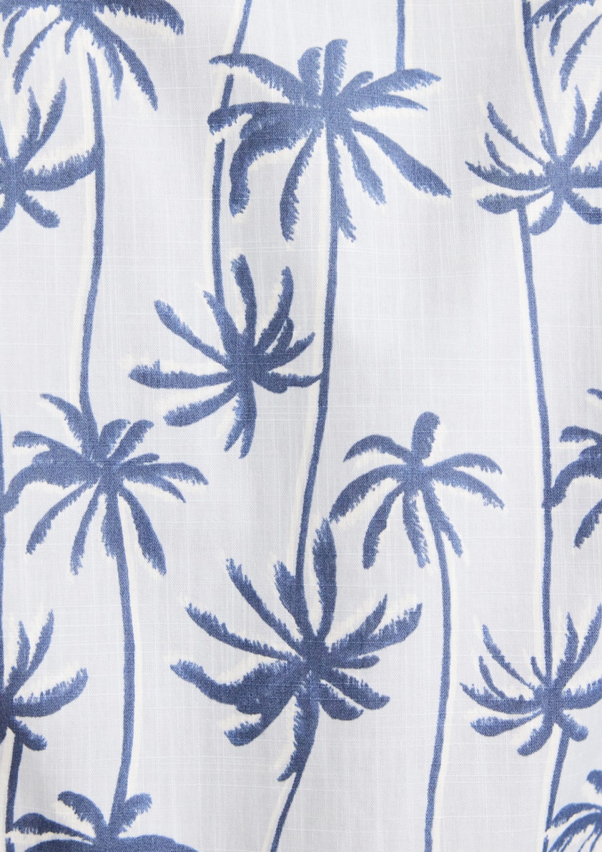Light Blue Haven Palm Shirt