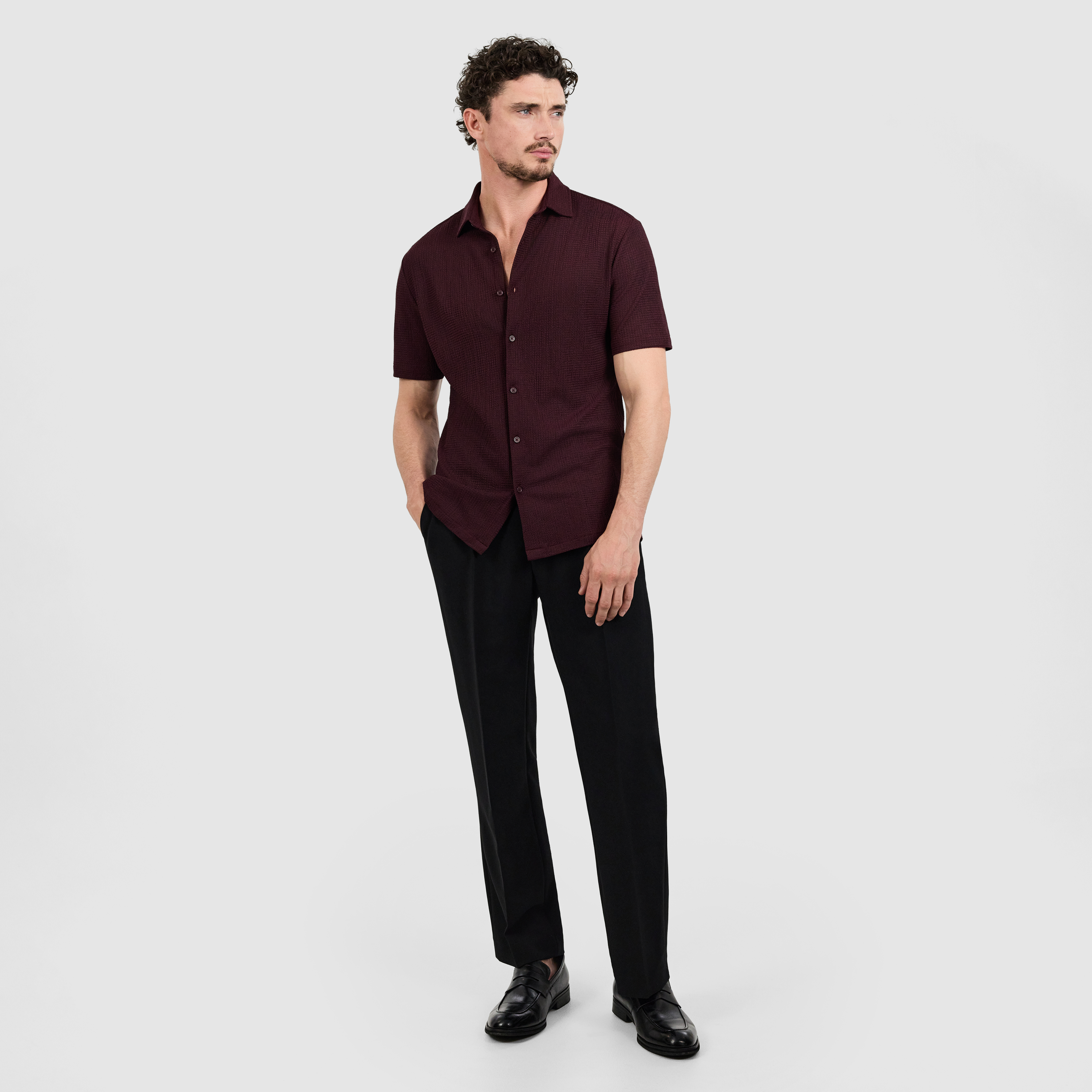Burgundy Elite Textured Shirt