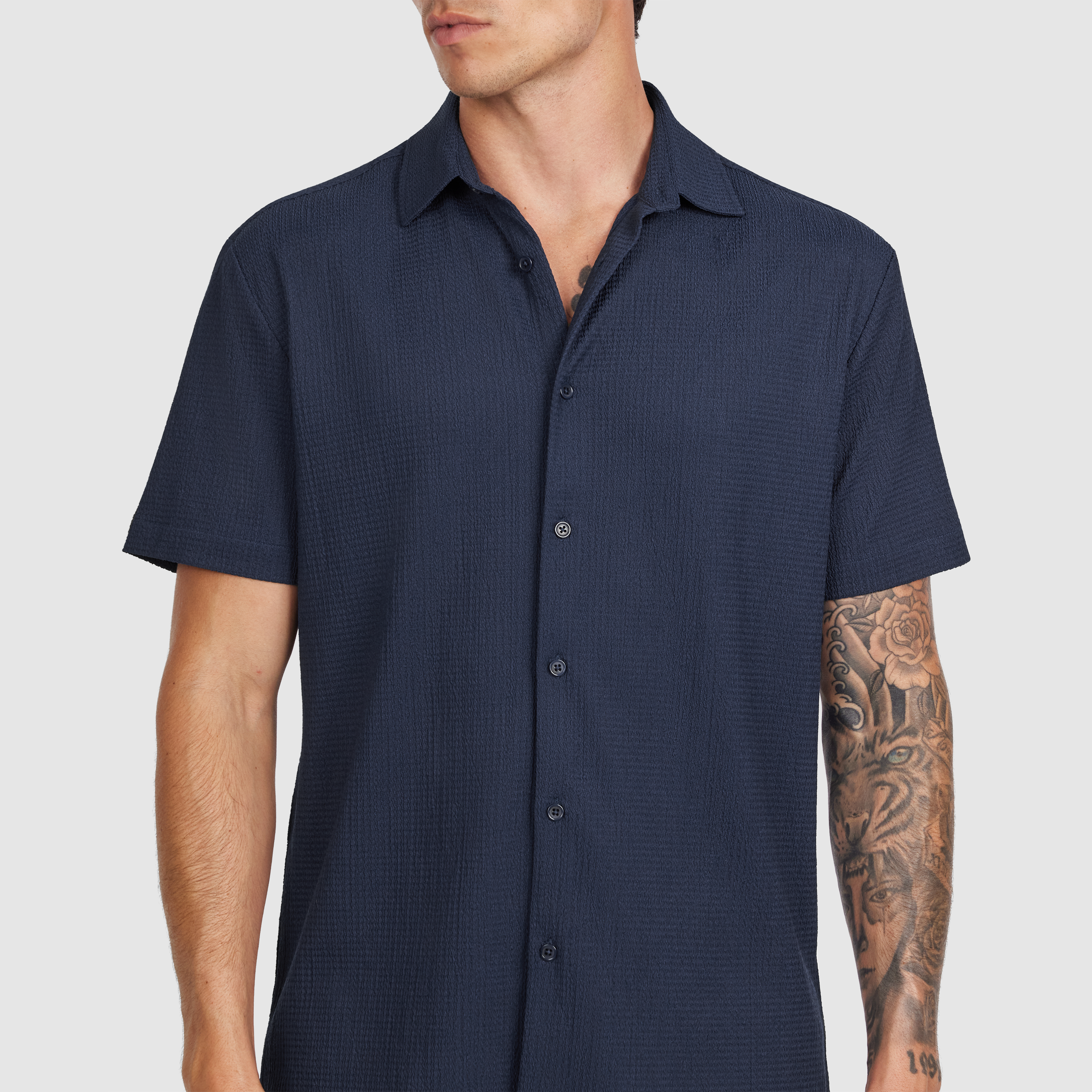 Mid Blue Elite Textured Shirt