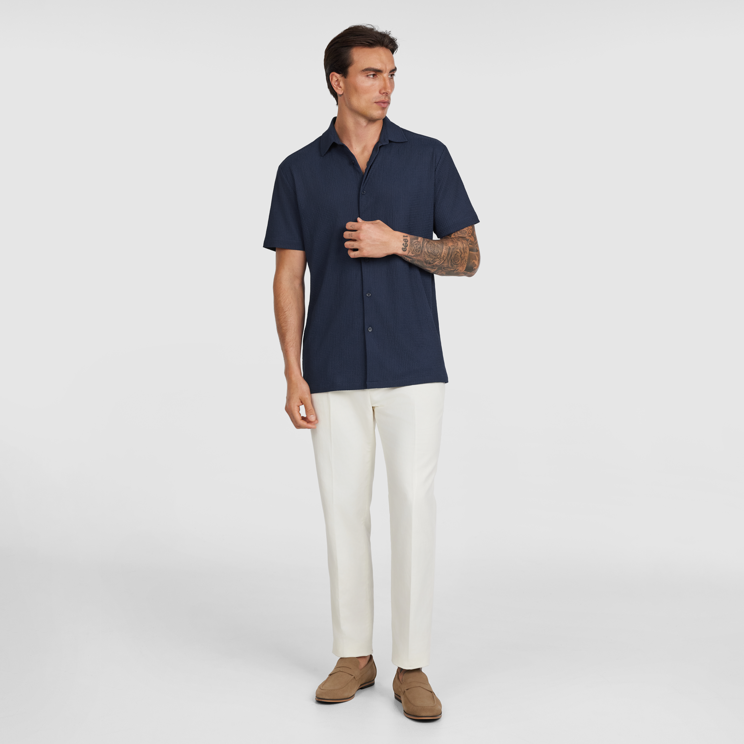 Mid Blue Elite Textured Shirt