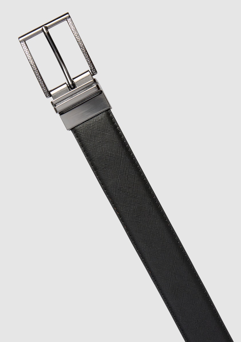 Black / Tan Roma Reversible Stretch Belt