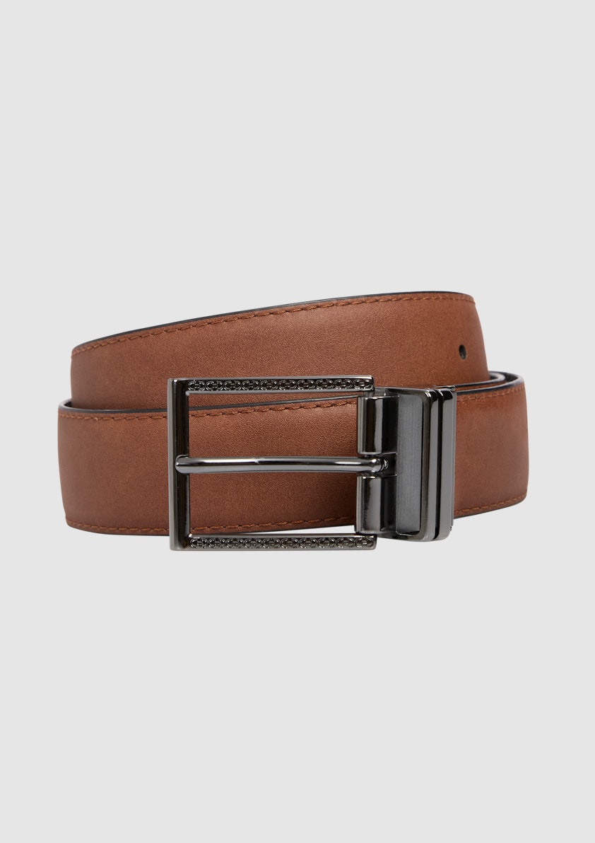 Black / Tan Roma Reversible Stretch Belt