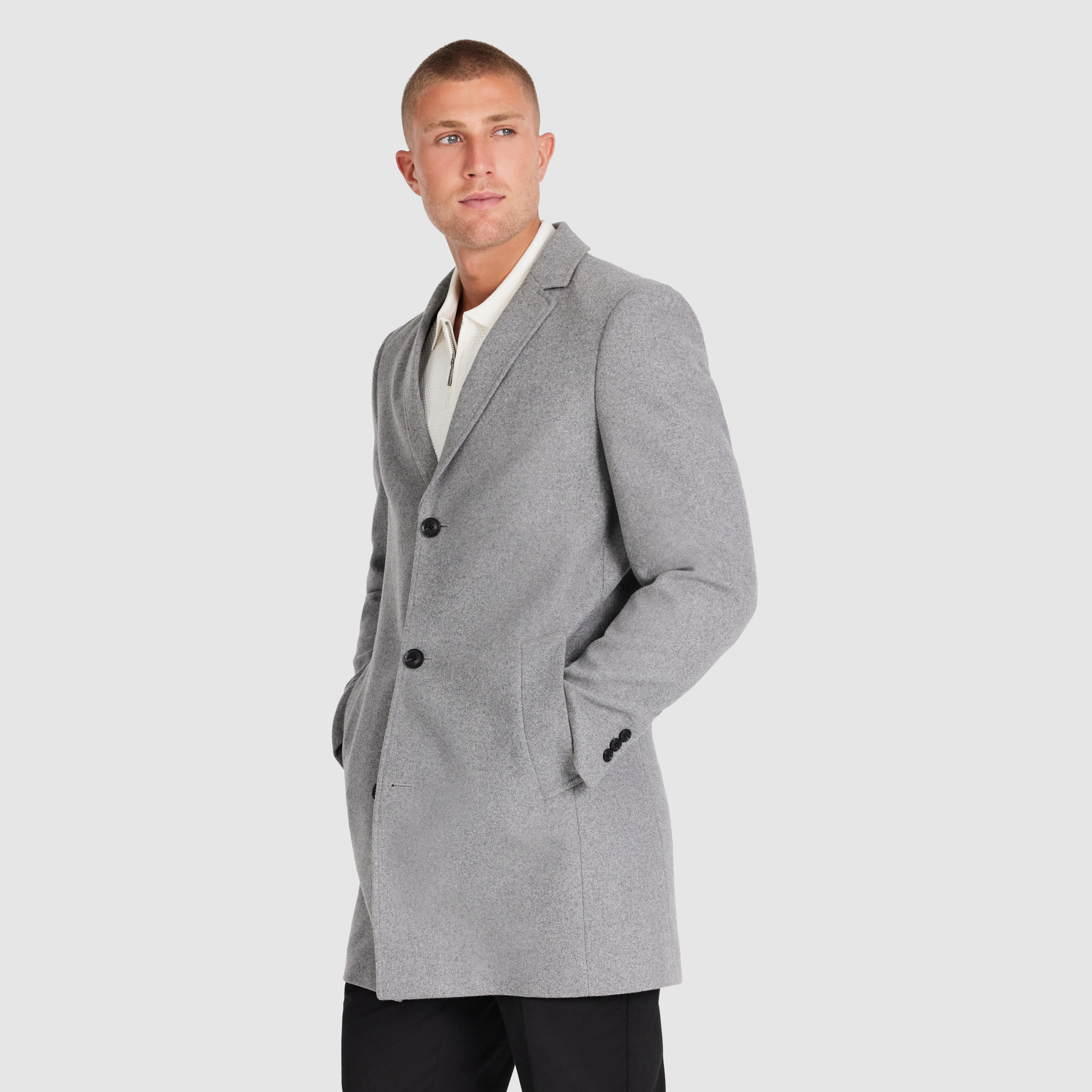 Mid Grey Sussex Wool Coat