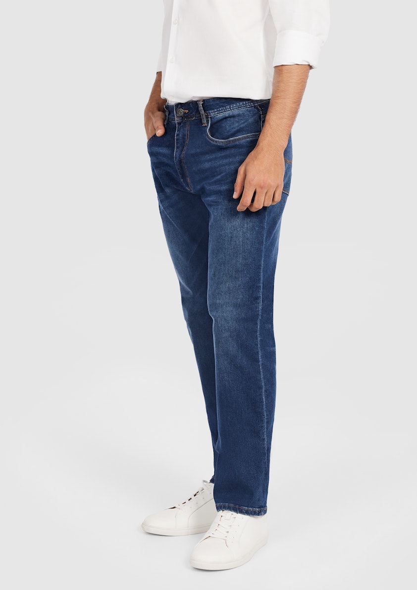 Mid Blue Maxton Straight Stretch Jean