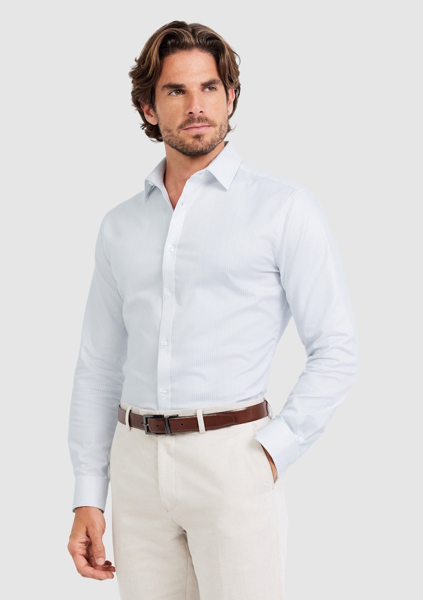 White Jetsetter Stripe Dress Shirt