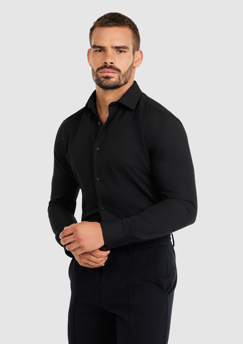 Black Tech Tailoring Dress Shirt