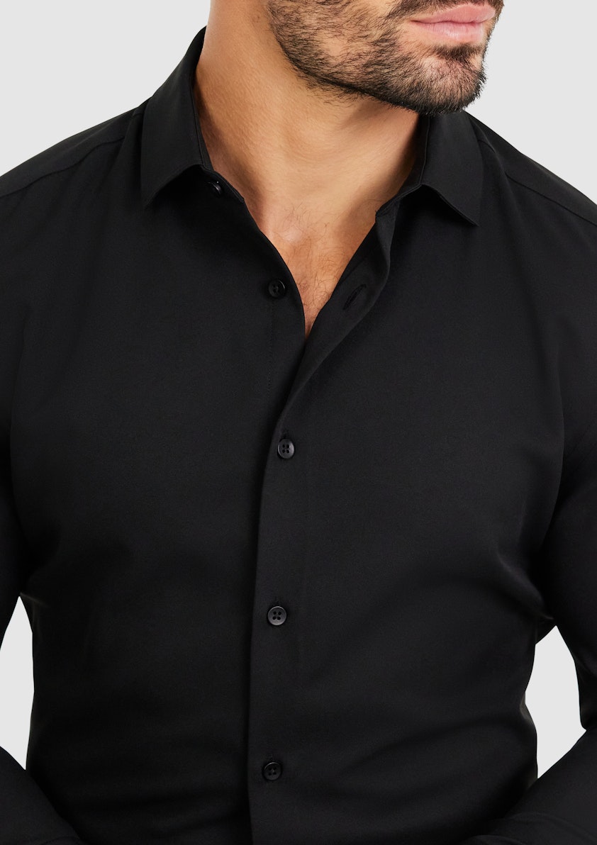 Black Tech Tailoring Dress Shirt
