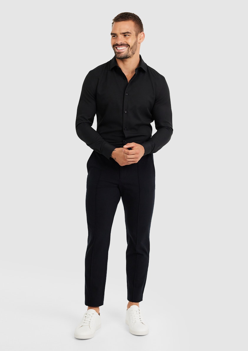 Black Tech Tailoring Dress Shirt