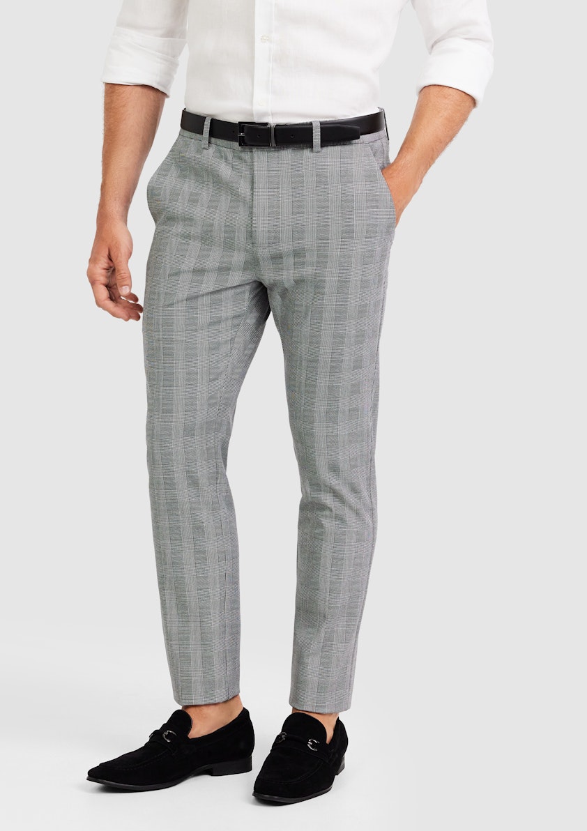 Silver Declan Slim Check Pant