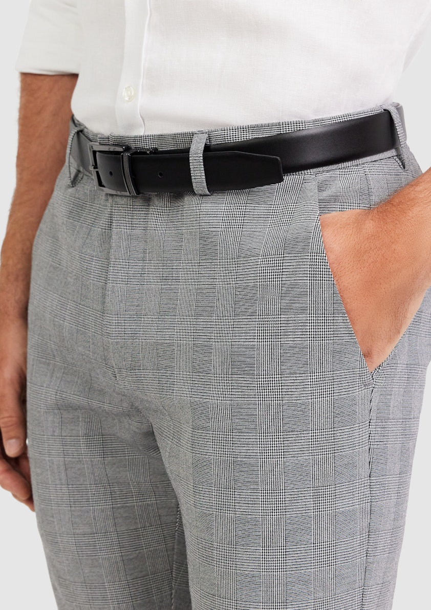 Silver Declan Slim Check Pant