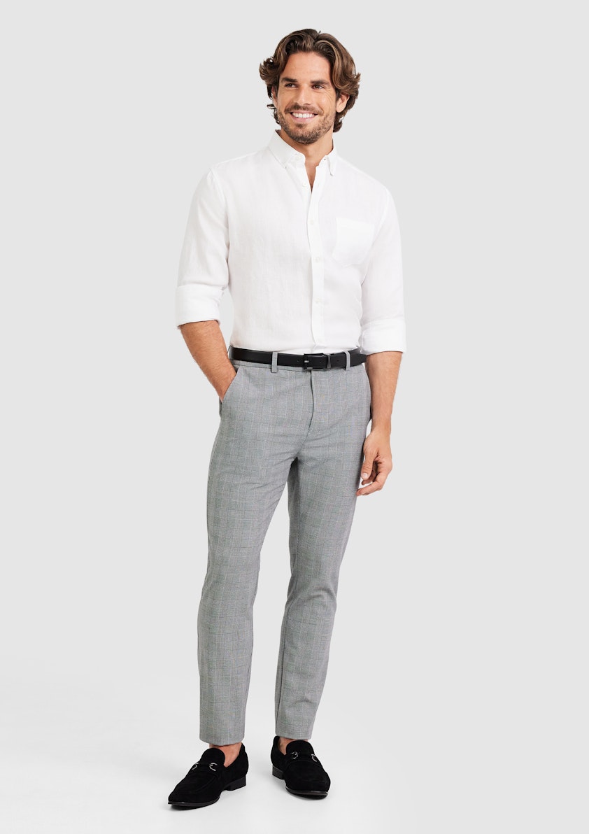 Silver Declan Slim Check Pant