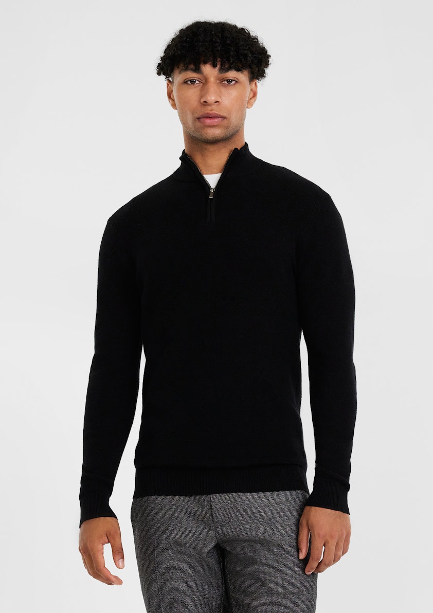 Lassaro Wool Zip Neck Knit