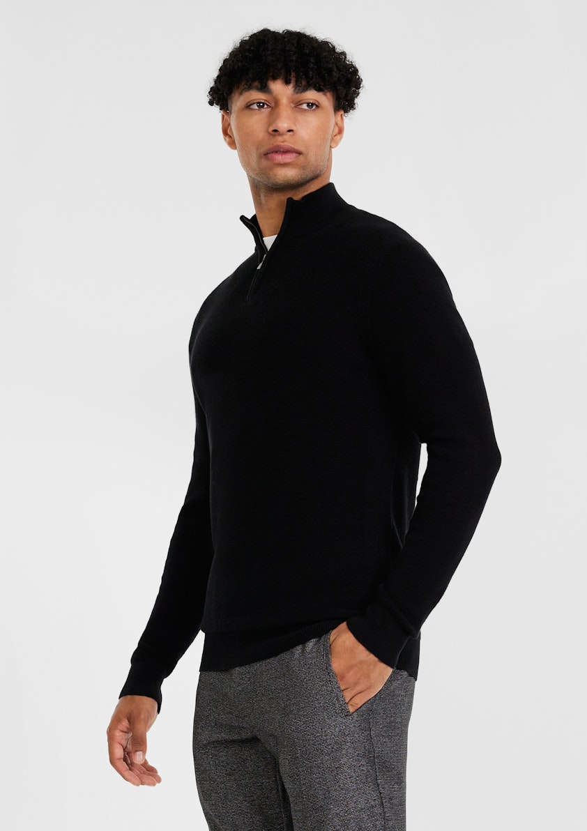 Lassaro Wool Zip Neck Knit