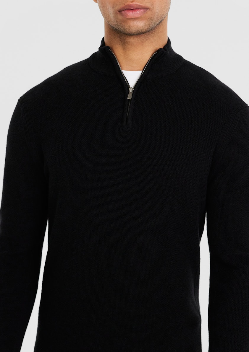 Lassaro Wool Zip Neck Knit