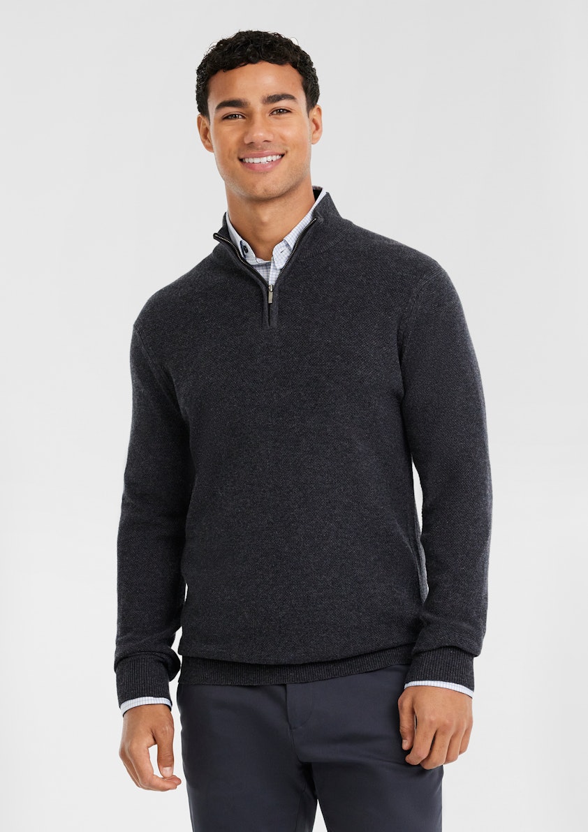 Lassaro Wool Zip Neck Knit