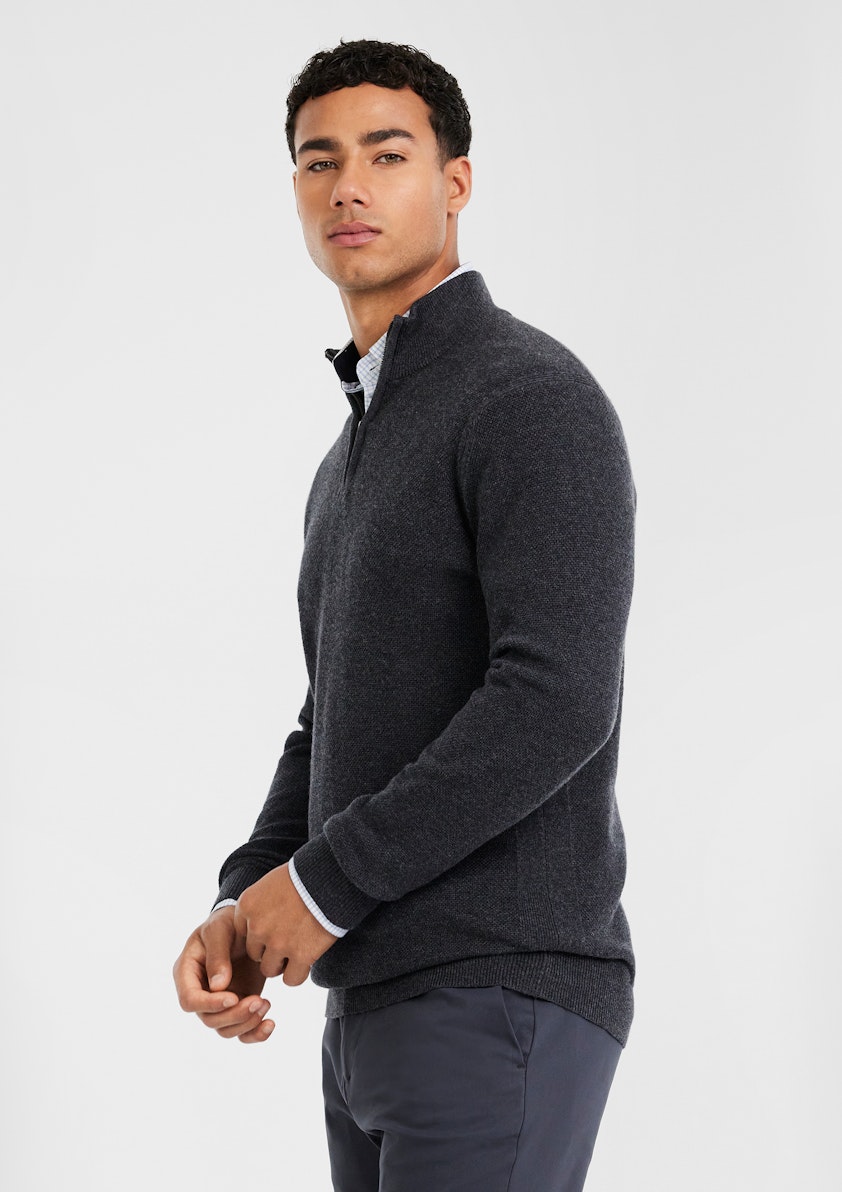 Lassaro Wool Zip Neck Knit