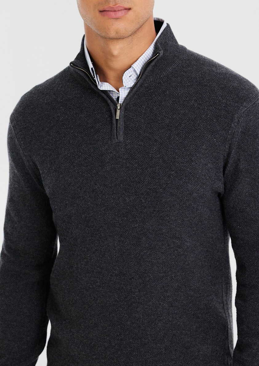 Lassaro Wool Zip Neck Knit