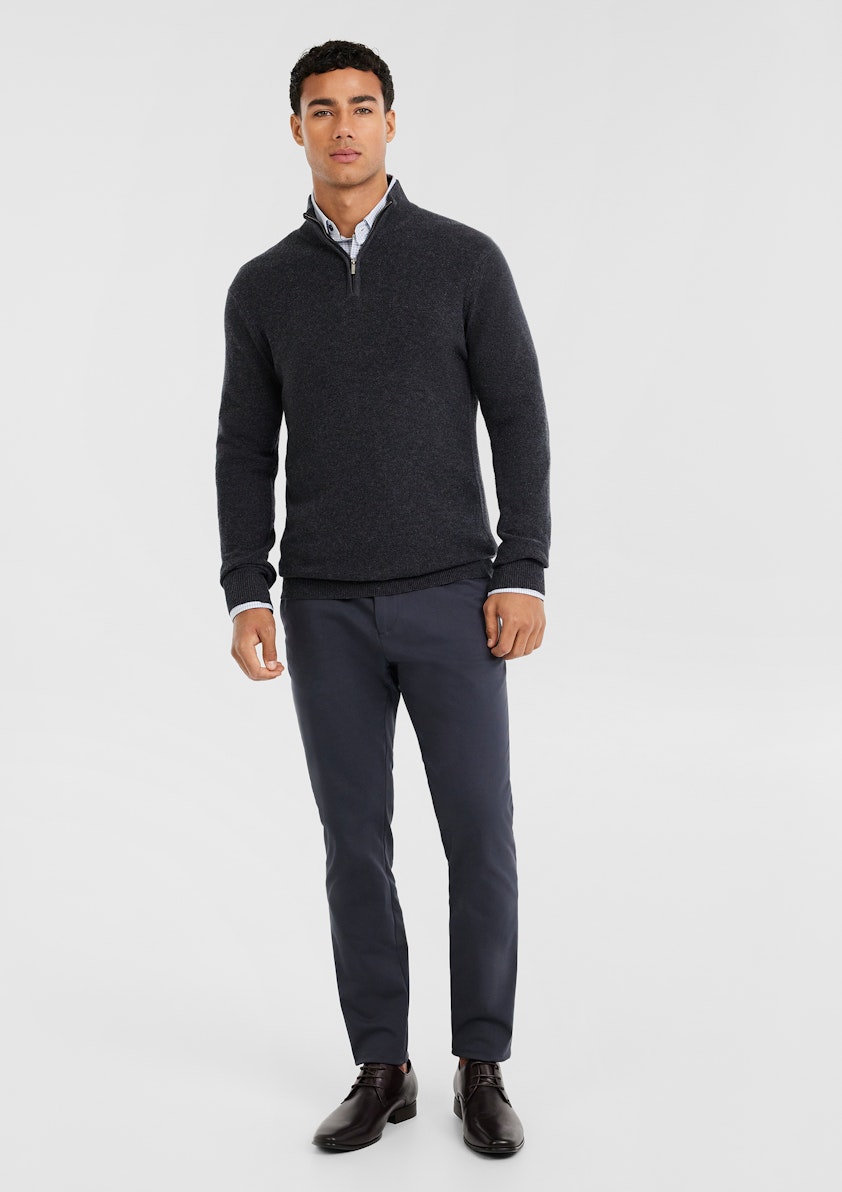Lassaro Wool Zip Neck Knit