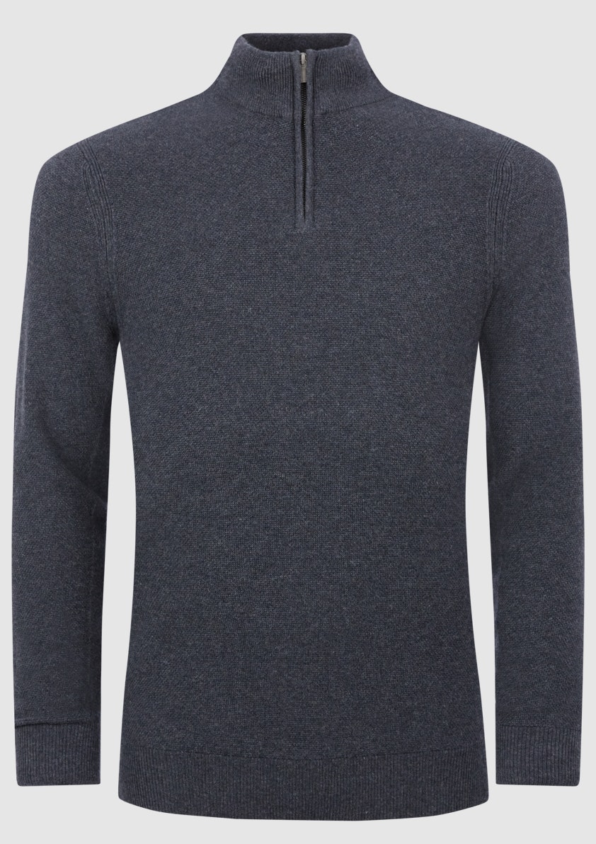 Lassaro Wool Zip Neck Knit