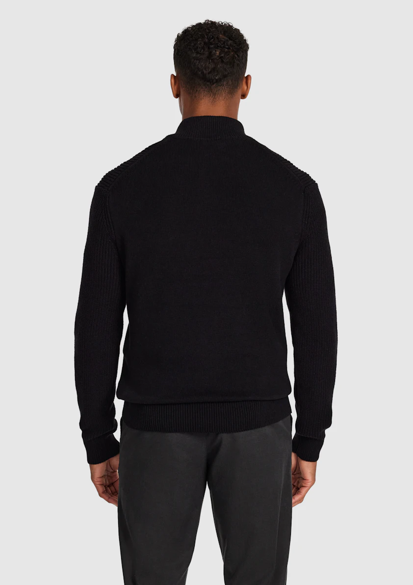 Black Jaxley Zip Neck Knit