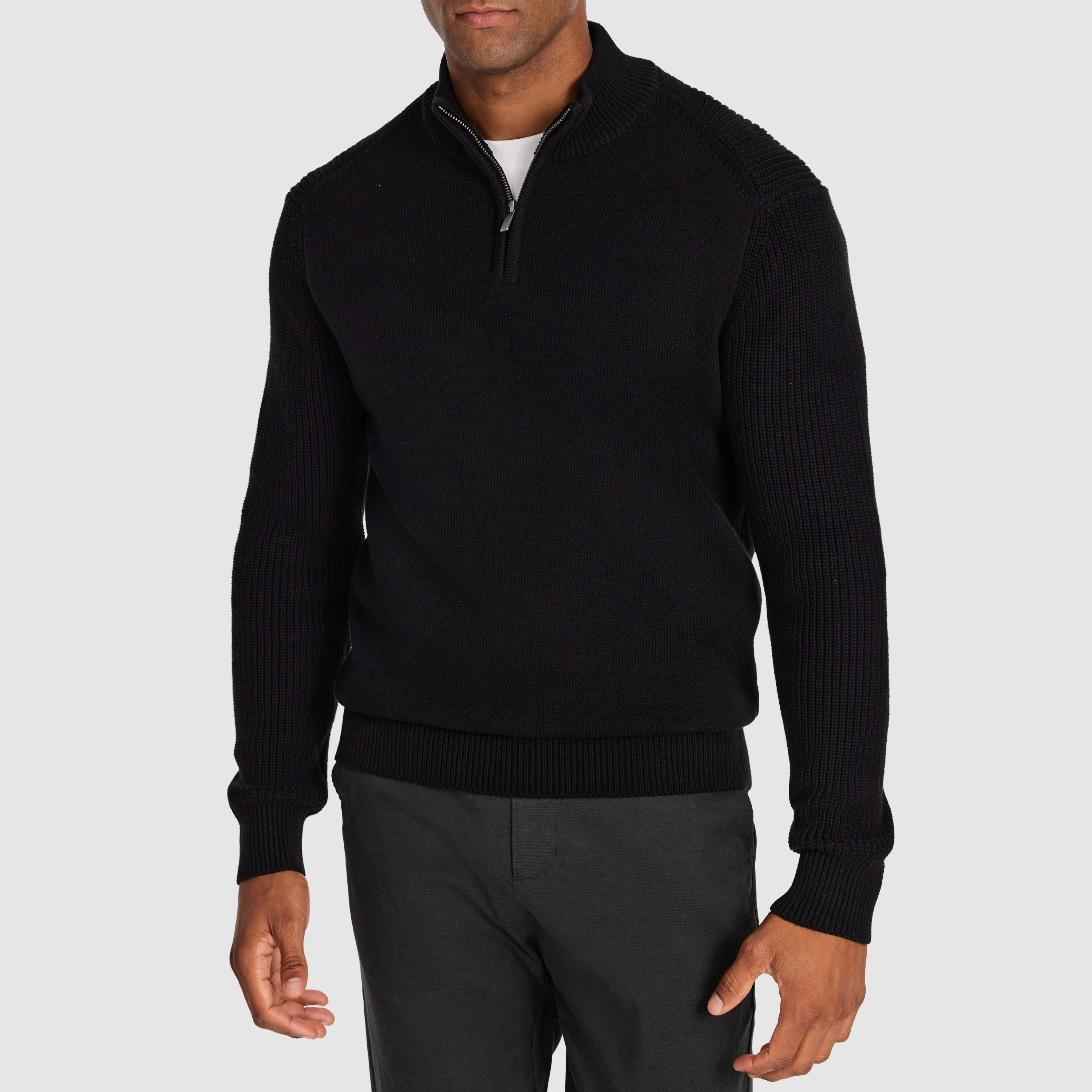 Black Jaxley Zip Neck Knit