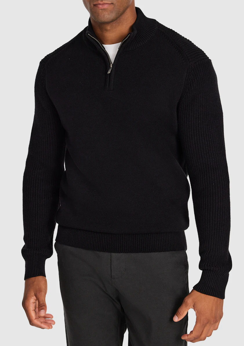 Black Jaxley Zip Neck Knit