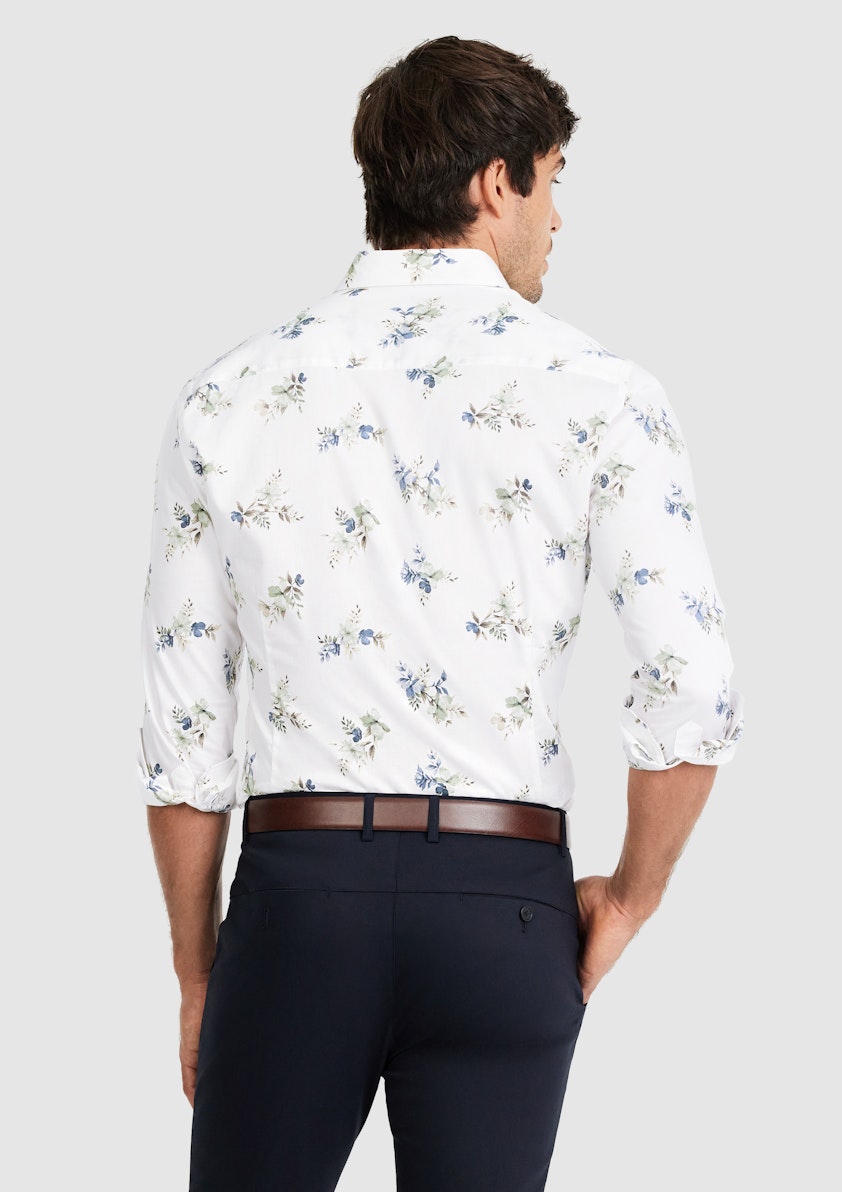 White Ziggy Slim Floral Shirt