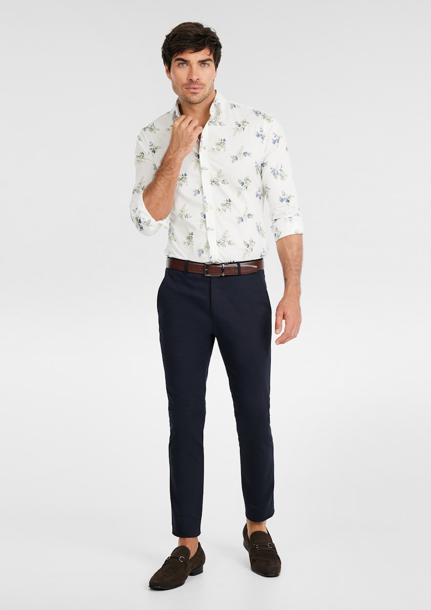 White Ziggy Slim Floral Shirt