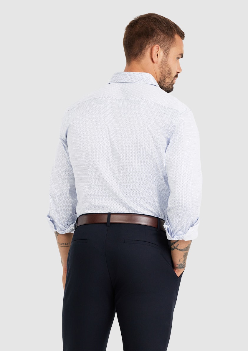 White Mason Luxe Cotton Geo Shirt