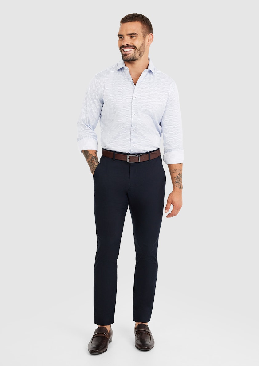White Mason Luxe Cotton Geo Shirt