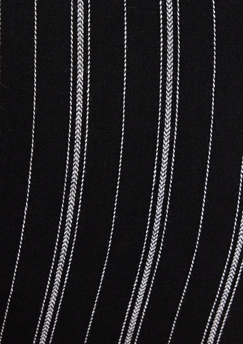 Black Davis Linen Stripe Shirt
