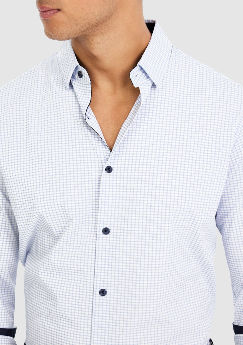 White Soho Bamboo Check Shirt