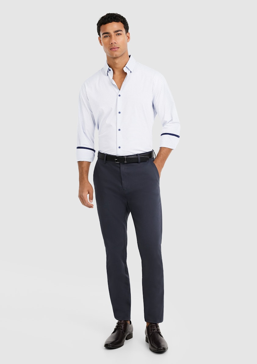 White Soho Bamboo Check Shirt