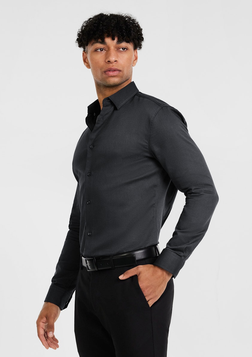 Charcoal Majorca Slim Textured Shirt