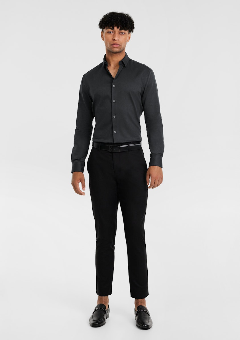 Charcoal Majorca Slim Textured Shirt