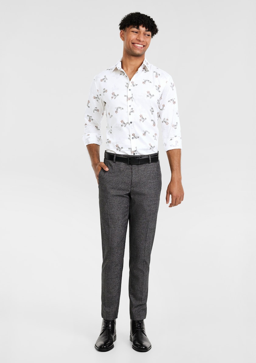 White Swift Slim Paisley Shirt