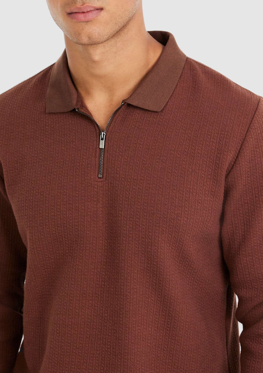Tobacco Norway Zip Polo