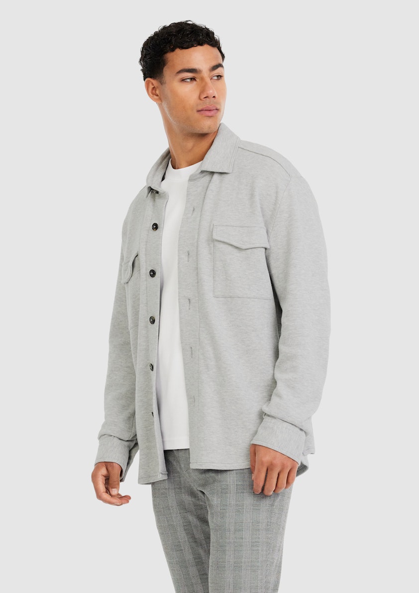 Silver Foley Stretch Shacket
